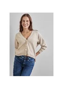 Cardigan Street One Gr. 40, beige (spring sand melange) Damen Strickjacken mit V-Ausschnitt