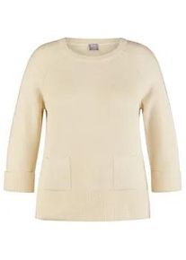 3/4 Arm-Pullover Rabe Gr. 38, gelb (vanille) Damen Pullover in Strick-Optik