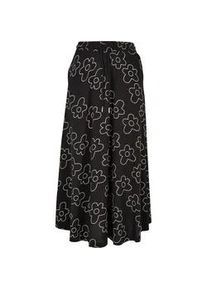 Jerseyrock Urban Classics "Urban Classics Damen Ladies Viscose Midi Skirt" Gr. 4XL, schwarz (schwarzflower) Damen Röcke