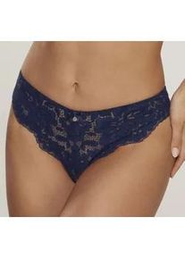 String s.Oliver "Charline" Gr. 44/46, blau (dunkelblau) Damen Unterhosen aus floraler Spitze