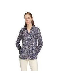 Longbluse Betty Barclay "Betty Barclay langarm" Gr. 48, blau (blau, beige) Damen Blusen