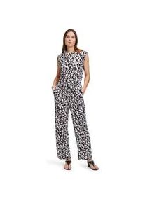 BETTY & CO Overall BETTY & CO "Betty Co Jumpsuit mit Rundhalsausschnitt" Gr. 36, Normalgrößen, schwarz (black-nature) Damen Overalls Druck