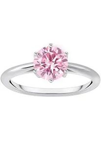 Fingerring Thomas Sabo "Schmuck Silber 925 Ring Solitär, TR2474-051, TR2474-414" Fingerringe Gr. 58, Silber 925 (Sterlingsilber), 2mm, bunt (silberfarben, pink, pink) Damen mit Zirkonia (synth.)