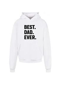 Kapuzensweatshirt Merchcode "Merchcode Herren Fathers Day - Best Dad Ever Ultra Heavy Hoody" Gr. L, weiß Herren Sweatshirts