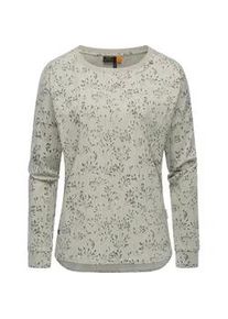 Langarmshirt Ragwear "Shimona Long Flowery" Gr. M (38), beige Damen Shirts nachhaltigeres Sweatshirt mit floralem Print