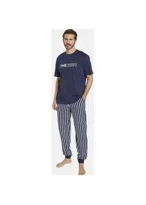 Schlafanzug Babista "Schlafanzug VELENZO" Gr. XL, blau Herren Homewear-Sets mit großem Aufdruck