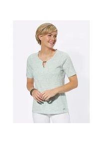 Kurzarmshirt Casual Looks "Ringelshirt" Gr. 40, grün (mint-geringelt) Damen Shirts