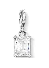 Charm-Einhänger Thomas Sabo "Weißer Stein, 1849-051-14" Charms bunt (silberfarben, weiß, weiß) Damen mit Zirkonia (synth.)