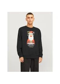 Jack & Jones Sweatshirt JACK & JONES "JJXMAS JOLLY SWEAT CREW NECK" Gr. S, schwarz Herren Sweatshirts