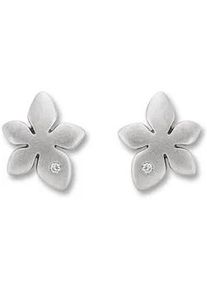 Paar Ohrhänger ONE ELEMENT "Zirkonia Blume Ohrringe Ohrstecker aus 925 Silber" Gr. Kinder, Silber 925 (Sterlingsilber), silberfarben (silber) Damen Silber Schmuck Blume