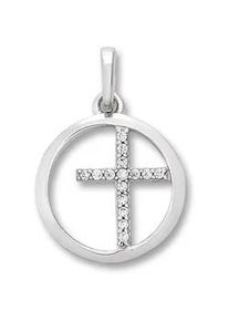 Ketten-Anhänger ONE ELEMENT "Zirkonia Kreuz Anhänger aus 925 Silber" Schmuckanhänger Gr. Silber 925 (Sterlingsilber), silberfarben (silber) Damen Silber Schmuck