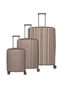 Trolleyset Travelite "PAROS S/M/L" braun (cappuccino) Koffer-Sets Kofferset Reisekoffer Handgepäck Aufgabegepäck Volumenerweiterung