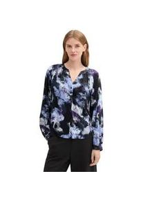 Klassische Bluse Tom Tailor Gr. 44, blau (artistic watercolor design) Damen Blusen