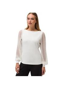 Kurzarmshirt Zero "Zero Jerseyshirt mit transparenten Ärmeln" Gr. 44, weiß (sanftes weiß) Damen Shirts