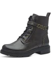 Schnürboots Marco Tozzi BY GMK "VERICO" Gr. 37, braun (dunkelbraun) Damen Schuhe Blockabsatz, Schnürstiefelette, Chunky Boots mit Gummizug-Schnürung