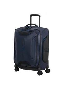 Weichgepäck-Trolley Samsonite "ECODIVER 55" Gr. B/H/T: 40cm x 55cm x 23cm 50 l, blau (blue nights) Koffer Handgepäck Reisegepäck Weichgepäck-Koffer Fronttasche