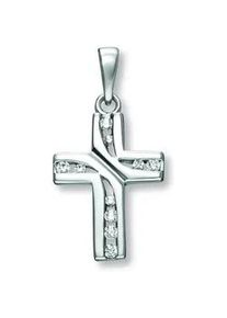 Ketten-Anhänger ONE ELEMENT "Zirkonia Kreuz Anhänger aus 925 Silber" Schmuckanhänger Gr. Silber 925 (Sterlingsilber), silberfarben (silber) Damen Silber Schmuck