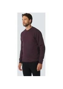 Sweater NO EXCESS "NO EXCESS Jacquard Pullover mit Rundhalsausschnitt" Gr. L, lila (aubergine) Herren Sweatshirts