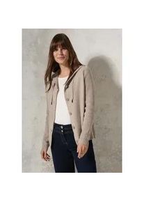 Cardigan Cecil Gr. XXL (46), beige (milky caramel melange) Damen Strickjacken mit Materialmix