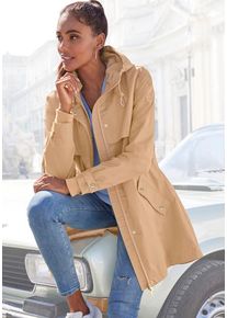 French Connection Outdoorjacke beige Gr. L (44/46) für Damen. Mit Leder-Badge. Figurumspielend. Nachhaltig.