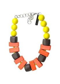 Kette mit Anhänger Collezione Alessandro "Almada" Gr. one size, Kunstfaser, orange Damen Halsketten aus Polyesterelementen