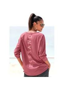 Longsleeve ELBSAND "Tira" Gr. XXL (44), lila (mauve meliert) Damen Shirts mit Logodruck hinten, Langarmshirt, sportlich-casual Bestseller