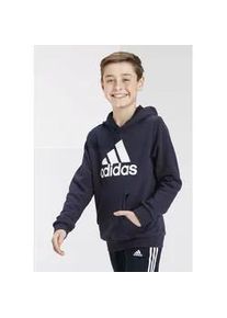 Kapuzensweatshirt Adidas SPORTSWEAR "BIG LOGO ESSENTIALS COTTON HOODIE" Gr. 140, blau (legend ink / white) Kinder Sweatshirts