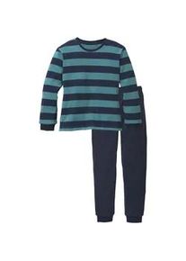 Pyjama AUTHENTIC LE JOGGER Gr. 134/140, bunt (petrol-navy) Kinder Homewear-Sets aus Frottee, mit Bündchen