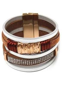 Armband Collezione Alessandro "Valea" Gr. Leder, goldfarben (broncefarbig) Damen Armbänder