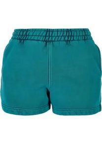 Sweatshorts Urban Classics "Urban Classics Damen Ladies Stone Washed Shorts" Gr. XL, US-Größen, grün (watergreen) Damen Hosen