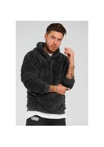 Kapuzensweatshirt behype "HOOD" Gr. M, schwarz Herren Sweatshirts aus weichem Teddyfleece