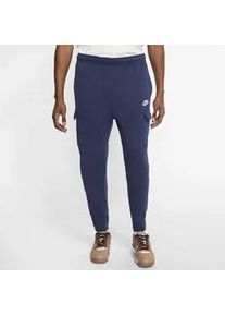 Jogginghose Nike SPORTSWEAR "CLUB FLEECE MEN'S CARGO PANTS" Gr. L, N-Gr, blau (marine) Herren Hosen