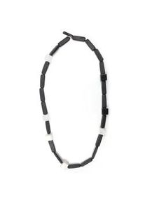 Lange Kette Collezione Alessandro "Maya" Gr. one size, PTFE-Kunststoff, schwarz Damen Halsketten mit hochwerigen matten Kunststoffelementen in geometrischer Form