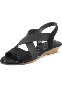 Sandalette Vivance Gr. 40, schwarz Damen Schuhe Sandale, Sommerschuh mit elastischen Riemchen und Keilabsatz VEGAN