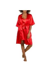 Set: Push-up-BH Family Trends "Damen Homewear" Gr. L, rot Damen BH-Sets Negligé Dessous aus Kimono und