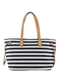 Schultertasche "Bademeister", Damen, Gr. B/H/T: 45cm x 27cm x 15cm onesize, schwarz, Baumwolle, Collezione Alessandro, Taschen Schultertasche, mit echt Leder Henkeln