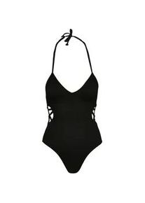 Monokini Urban Classics "Urban Classics Damen Ladies Rib Swimsuit" Gr. L, N-Gr, schwarz Damen Badeanzüge