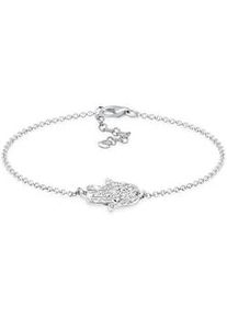 Armband Elli "Hamsa Hand Kristalle 925 Silber" Armbänder Gr. 20cm, mit Steinen, Silber 925 (Sterlingsilber), silberfarben (silber + weiß) Damen