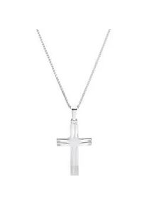 Kette mit Anhänger Amor "Silver Cross, 9070459" Halsketten Gr. Silber 925 (Sterlingsilber), L: 45cm, silberfarben Damen Made in Germany