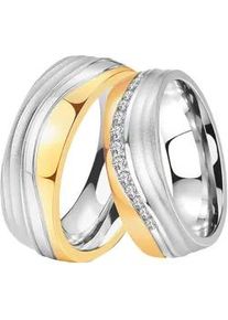 Trauring DOOSTI "Schmuck Geschenk Edelstahl Ehering Partnerring LIEBE" Fingerringe Gr. 64, ohne Zirkonia, Edelstahl, 7mm, goldfarben (edelstahlfarben, gelbgoldfarben) wahlweise mit oder ohne Zirkonia