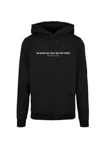 Kapuzensweatshirt Merchcode "Merchcode Herren Never Give Up Basic Hoody" Gr. S, schwarz Herren Sweatshirts