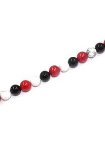 Collier Firetti "Schmuck Geschenk Halsschmuck Halskette Farbstein Edelstein Onyx" Halsketten Gr. 48, Messing-Nylon, rot (gelbgoldfarben, weiß, schwarz, rot, mehrfarbig) Damen Made in Germany - mit Koralle, Howlith, Onyx