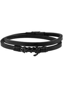 Edelstahlarmband ADELIA ́S "Herren Armband Anker aus Edelstahl 41 cm" Armbänder Gr. 41, Edelstahl, schwarz Herren