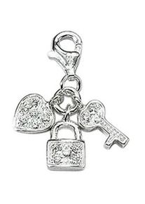 Charm-Einhänger ADELIA ́S "925 Silber Charms Anhänger" silberfarben (silber) Damen mit Zirkonia Silberschmuck für