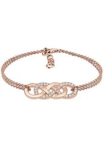 Armband Elli "Infinity Liebe Kristalle 925 Silber" Armbänder Gr. 16cm, mit Steinen, Silber 925 (Sterlingsilber), rosegold (rosegold, weiß) Damen