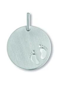 Ketten-Anhänger ONE ELEMENT "Gravurplatte Baby Anhänger aus 925 Silber Ø 18,0 mm" Schmuckanhänger Gr. Silber 925 (Sterlingsilber), silberfarben (silber) Mädchen Damen Silber Schmuck Gravurplatte Baby