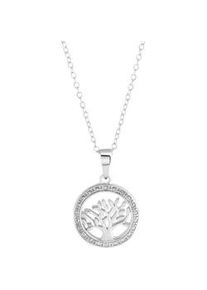 Kette mit Anhänger Firetti "Schmuck Geschenk, Baum des Lebens" Halsketten Gr. 0,01 ct, Silber 925 (Sterlingsilber)-Diamanten, L: 45cm B: 1mm, silberfarben Damen mit Diamanten