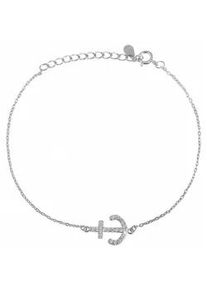 Armband ADELIA ́S "Damen Anker aus 925 Silber mit Zirkonia 20 cm" Armbänder Gr. 20, Silber 925 (Sterlingsilber), silberfarben (silber) Damen