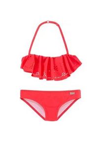 Bandeau-Bikini Buffalo Gr. 122/128, N-Gr, rot (hummer) Kinder Bikini-Sets mit modischem Volant