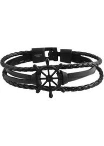 Edelstahlarmband ADELIA ́S "Herren Armband Steuerrad aus Edelstahl 23 cm" Armbänder Gr. 23, Edelstahl, schwarz Herren